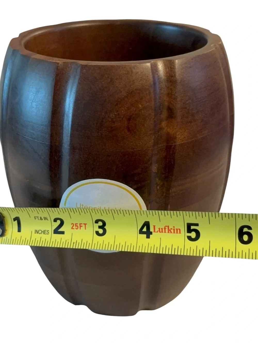 Wooden Utensil Holder with Bamboo Kitchen Tools - Brown and Natural